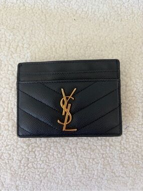 Saint Laurent Cassandre Matelassé Card Black Quilted Leather Card Case